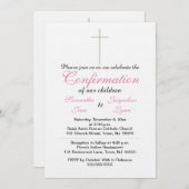 Invitation Confirmation des jumeaux roses (Devant / Derrière)