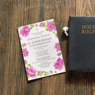 Invitation Confirmation des pivoines roses