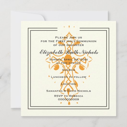 Invitation Confirmation du baptême de la première communion d (Devant)