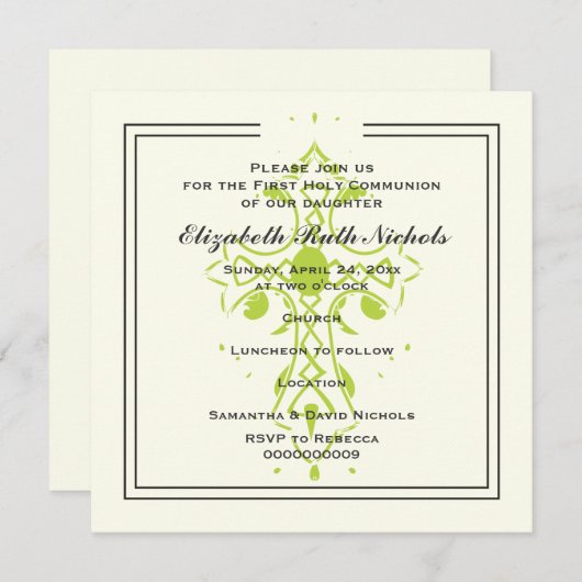 Invitation Confirmation du baptême de la première communion d (Devant / Derrière)