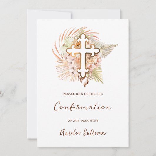 Invitation Confirmation du bouquet Boho Peach (Devant)