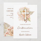 Invitation Confirmation du bouquet Boho Peach (Devant / Derrière)