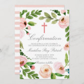 Invitation Confirmation du cadre floral rose (Devant / Derrière)