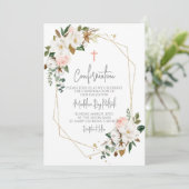 Invitation Confirmation du cadre floral rose (Debout devant)