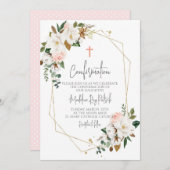 Invitation Confirmation du cadre floral rose (Devant / Derrière)