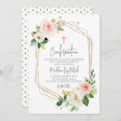 Invitation Confirmation du cadre floral rose (Devant / Derrière)