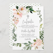 Invitation Confirmation du cadre floral rose (Devant / Derrière)