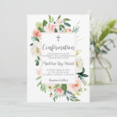 Invitation Confirmation du cadre floral rose (Debout devant)