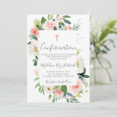 Invitation Confirmation du cadre floral rose (Debout devant)