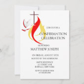 Invitation Confirmation du feu de colombe rouge jaune tendanc (Devant)