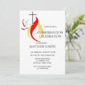 Invitation Confirmation du feu de colombe rouge jaune tendanc (Debout devant)