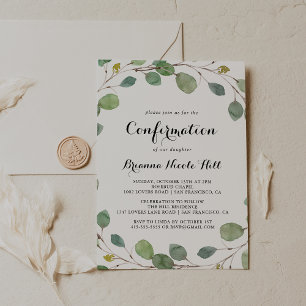 Invitation Confirmation du feuillage Eucalyptus vert