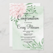 Invitation Confirmation du feuillage rose Eucalyptus (Devant / Derrière)