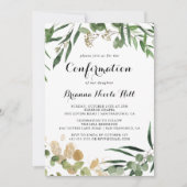 Invitation Confirmation du feuillage vert d'or tropical (Devant)