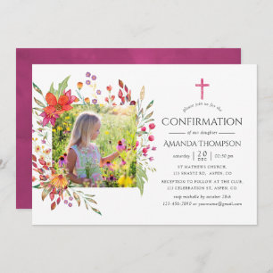 Invitation Confirmation du Fleur sauvage Aquarelle