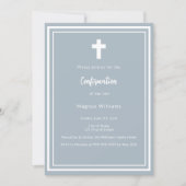 Invitation Confirmation du garçon bleu poussiéreux (Devant)