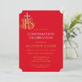 Invitation Confirmation du logo Red White Gold (Debout devant)