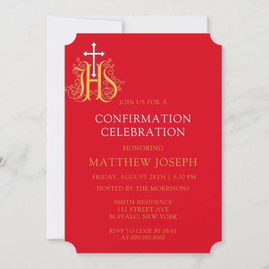 Invitation Confirmation du logo Red White Gold (Devant)