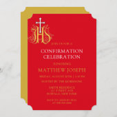 Invitation Confirmation du logo Red White Gold (Devant / Derrière)