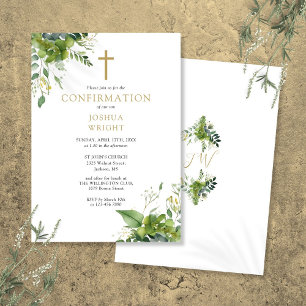 Invitation Confirmation du monogramme Eucalyptus