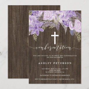 Invitation Confirmation en bois d'aquarelle rose fleuri