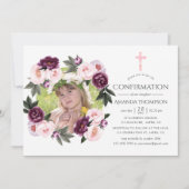 Invitation Confirmation en velours profond et rose buisson (Devant)