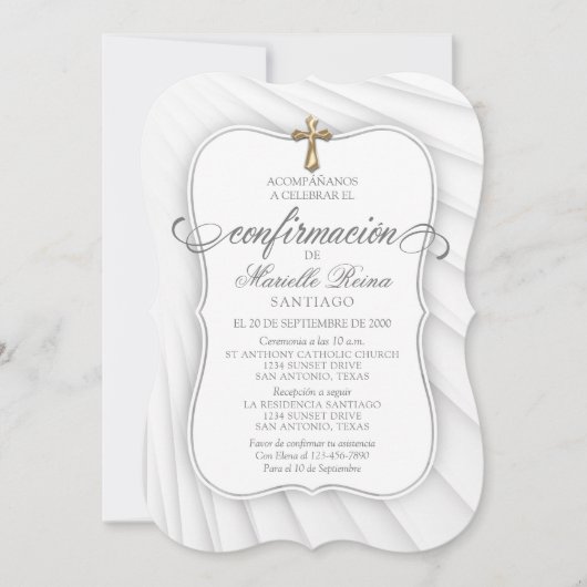 Invitation Confirmation espagnole (Devant)