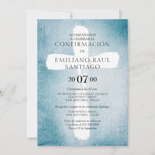 Invitation Confirmation espagnole moderne (Devant)