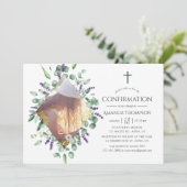 Invitation Confirmation Eucalyptus Lavande (Debout devant)