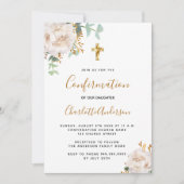 Invitation Confirmation eucalyptus white floral (Devant)