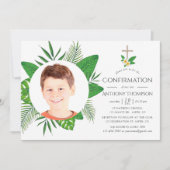Invitation Confirmation Feuilles Tropicales (Devant)