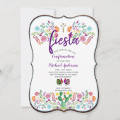 Invitation CONFIRMATION Fiesta Mexicaine Fleurs Folk Rustique (Devant)