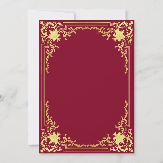 Invitation Confirmation Fille Bourgogne Faux Gold Cross Éléga (Dos)