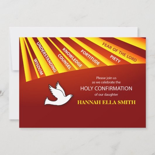 Invitation Confirmation Fille Personnaliser, Cust (Devant)