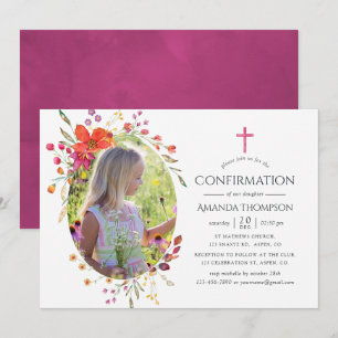 Invitation Confirmation Fleur Sauvage Aquarelle