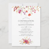 Invitation Confirmation Fleur Sauvage Aquarelle (Devant)