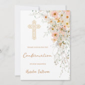 Invitation Confirmation fleur sauvage et verte (Devant)