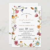 Invitation Confirmation fleur sauvage fille (Devant / Derrière)