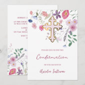 Invitation Confirmation Fleur sauvage fraîche (Devant / Derrière)