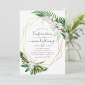 Invitation Confirmation Fleur Tropicale Aquarelle (Debout devant)