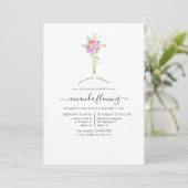 Invitation Confirmation Fleurie Aquarelle Pastel (Debout devant)