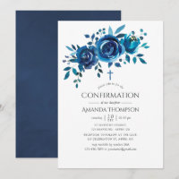 Confirmation Fleurie Bleu Marine et Blanc