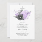 Invitation Confirmation Fleurie Lilas et Charbon (Devant)