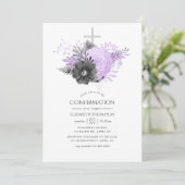 Invitation Confirmation Fleurie Lilas et Charbon (Debout devant)