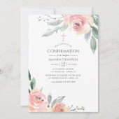 Invitation Confirmation Fleurie Rose Pâle Pastel (Devant)