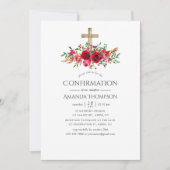 Invitation Confirmation Fleurie Rouge Bourgogne (Devant)