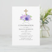 Invitation Confirmation Fleurie Ultra Violet (Debout devant)