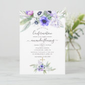Invitation Confirmation Fleurie Violet Pastel (Debout devant)
