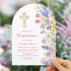 Invitation Confirmation Fleurs de Prairie Fraîches Arche