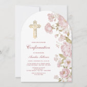 Invitation Confirmation Fleurs de rose Arc (Devant)